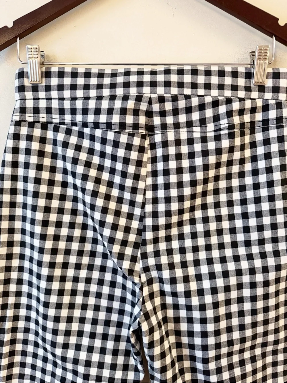 Free People Florence Pants Womens Medium Black White Gingham Check Crop Flare